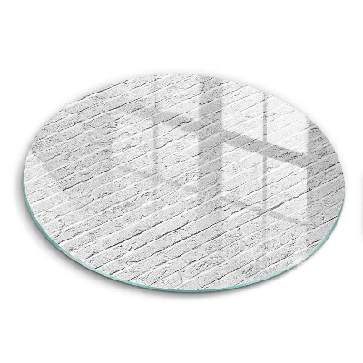 Glas Herdabdeckplatte Backsteinmauer