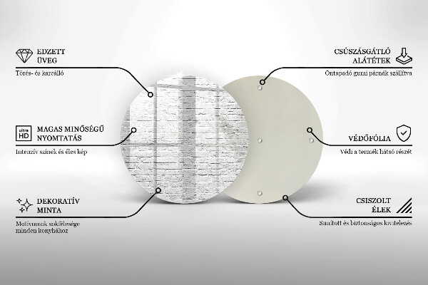 Glas Herdabdeckplatte Backsteinmauer