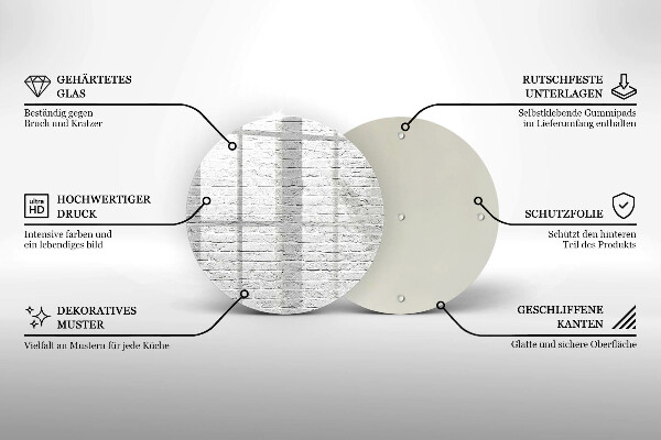 Glas Herdabdeckplatte Backsteinmauer
