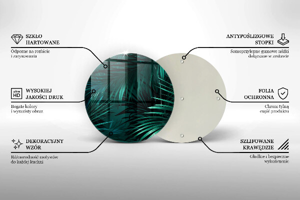 Glas Herdabdeckplatte Wilde Dschungelblätter