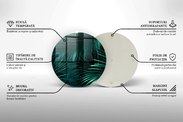 Glas Herdabdeckplatte Wilde Dschungelblätter
