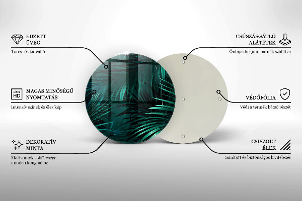 Glas Herdabdeckplatte Wilde Dschungelblätter