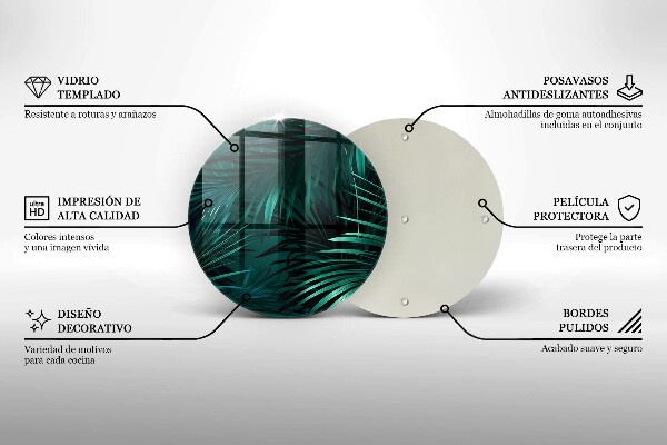 Glas Herdabdeckplatte Wilde Dschungelblätter