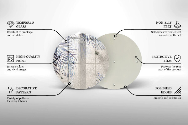 Glas Herdabdeckplatte Subtile Blätter
