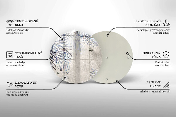 Glas Herdabdeckplatte Subtile Blätter