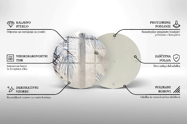 Glas Herdabdeckplatte Subtile Blätter
