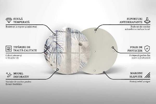 Glas Herdabdeckplatte Subtile Blätter