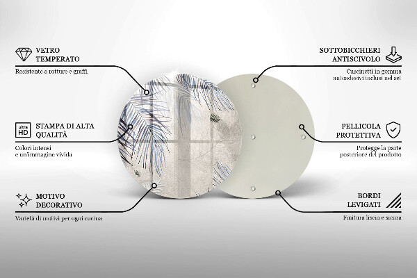 Glas Herdabdeckplatte Subtile Blätter
