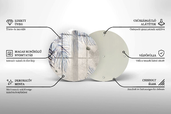 Glas Herdabdeckplatte Subtile Blätter