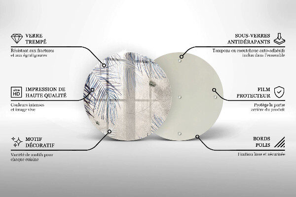 Glas Herdabdeckplatte Subtile Blätter