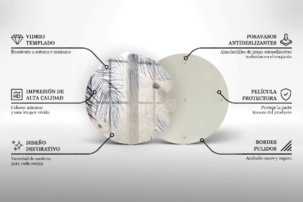 Glas Herdabdeckplatte Subtile Blätter