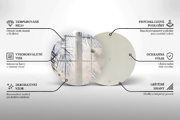 Glas Herdabdeckplatte Subtile Blätter