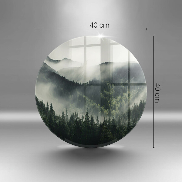 Glas Herdabdeckplatte Wald- und Nebellandschaft