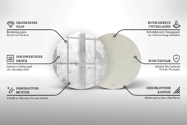Glas Herdabdeckplatte Betonstruktur