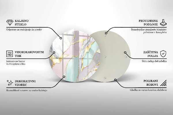 Glas Herdabdeckplatte Pastellmarmor