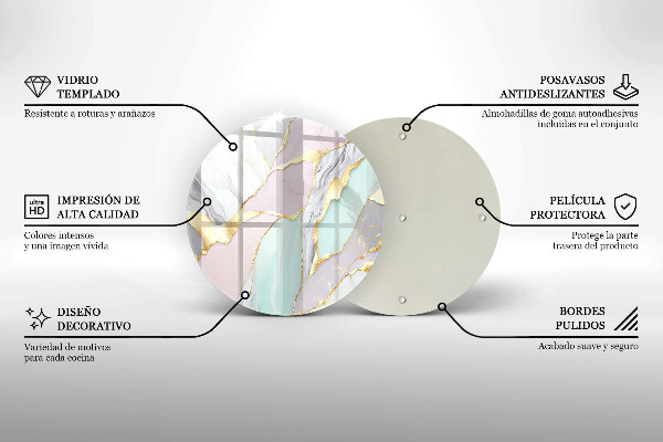 Glas Herdabdeckplatte Pastellmarmor