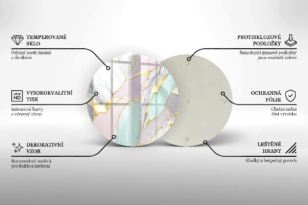 Glas Herdabdeckplatte Pastellmarmor