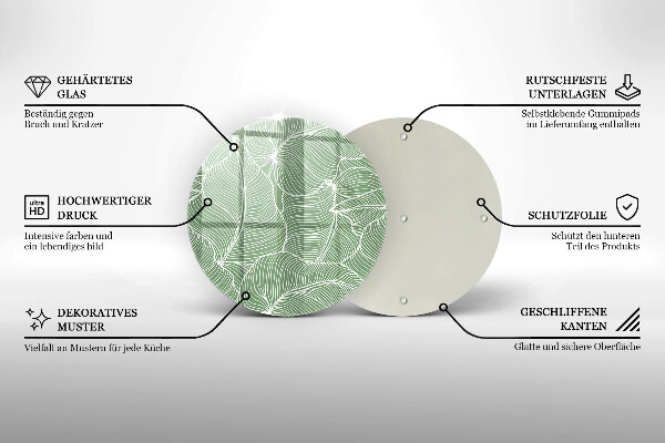 Glas Herdabdeckplatte Lineare Blätter
