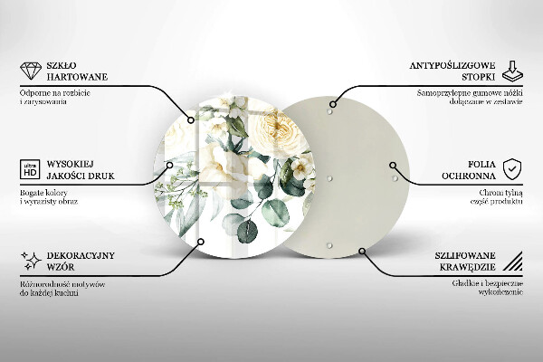 Glas Herdabdeckplatte Aquarellblumen