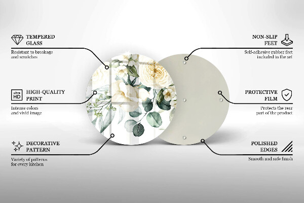 Glas Herdabdeckplatte Aquarellblumen