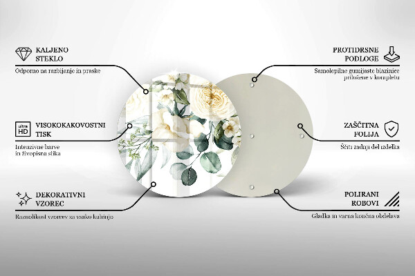 Glas Herdabdeckplatte Aquarellblumen