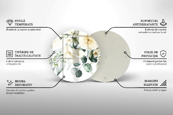 Glas Herdabdeckplatte Aquarellblumen