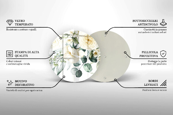 Glas Herdabdeckplatte Aquarellblumen