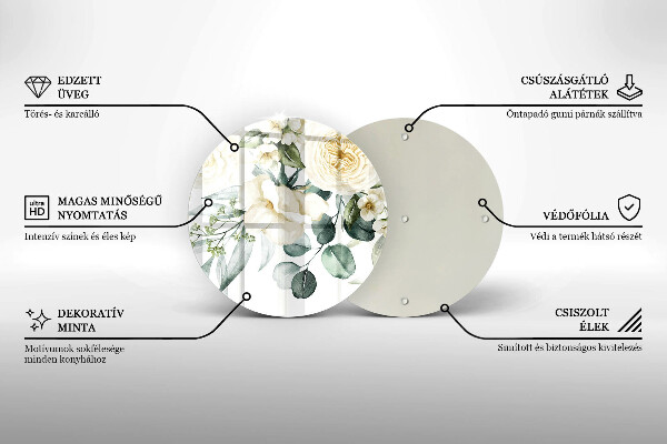 Glas Herdabdeckplatte Aquarellblumen
