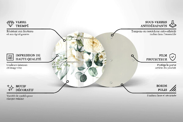 Glas Herdabdeckplatte Aquarellblumen