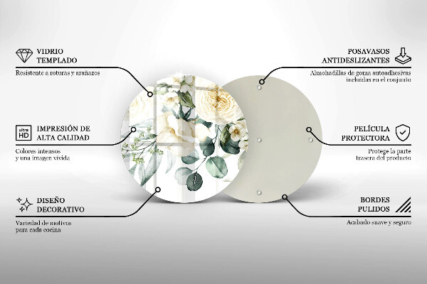 Glas Herdabdeckplatte Aquarellblumen