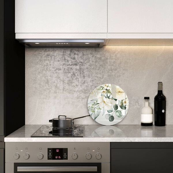 Glas Herdabdeckplatte Aquarellblumen