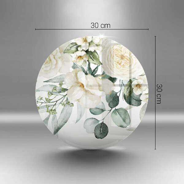 Glas Herdabdeckplatte Aquarellblumen