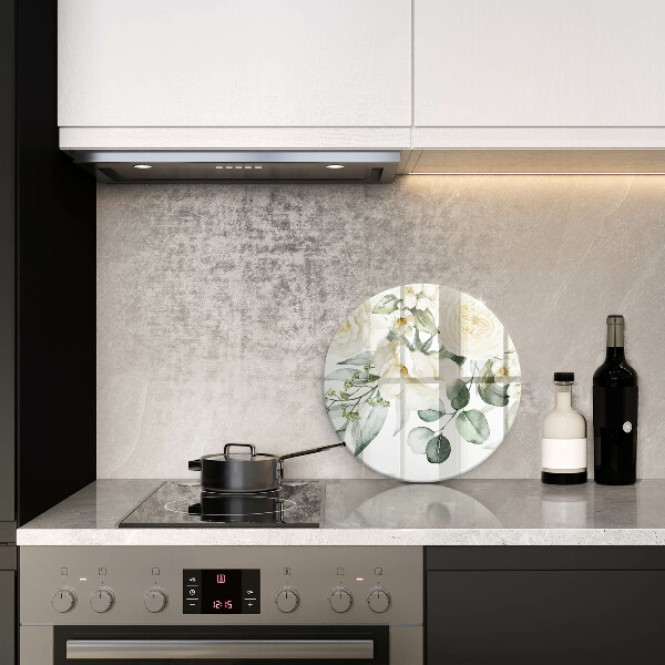 Glas Herdabdeckplatte Aquarellblumen