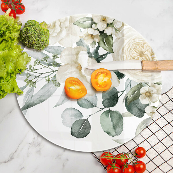 Glas Herdabdeckplatte Aquarellblumen