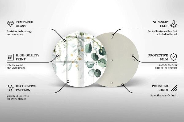 Glas Herdabdeckplatte Aquarellpflanzen