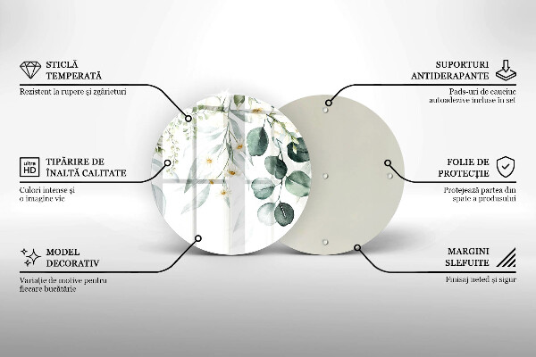 Glas Herdabdeckplatte Aquarellpflanzen