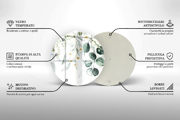 Glas Herdabdeckplatte Aquarellpflanzen