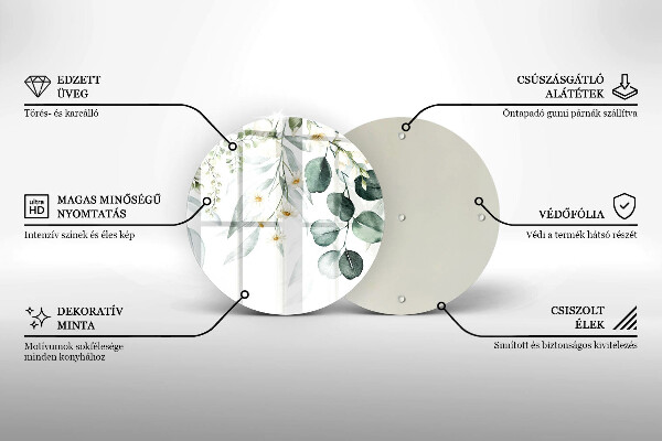 Glas Herdabdeckplatte Aquarellpflanzen