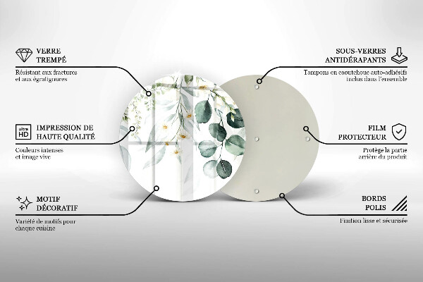 Glas Herdabdeckplatte Aquarellpflanzen
