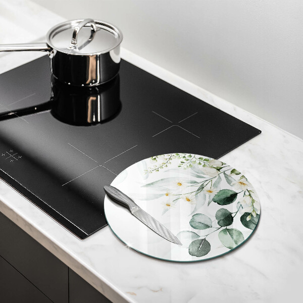 Glas Herdabdeckplatte Aquarellpflanzen