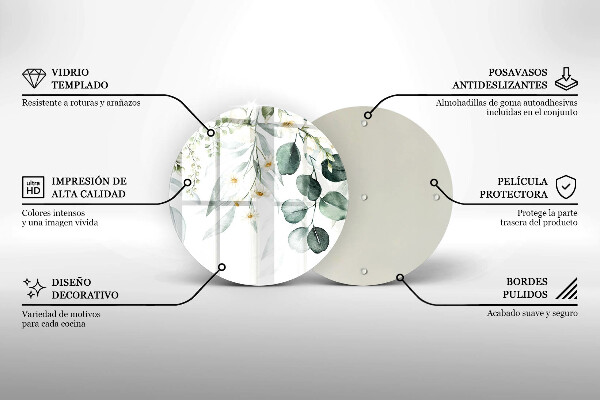 Glas Herdabdeckplatte Aquarellpflanzen