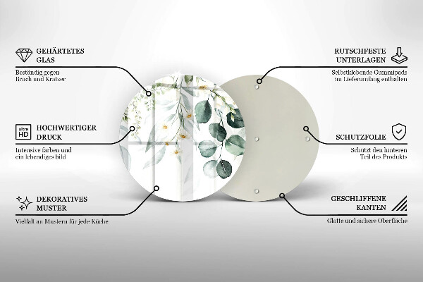 Glas Herdabdeckplatte Aquarellpflanzen