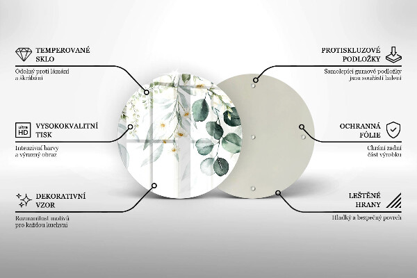 Glas Herdabdeckplatte Aquarellpflanzen