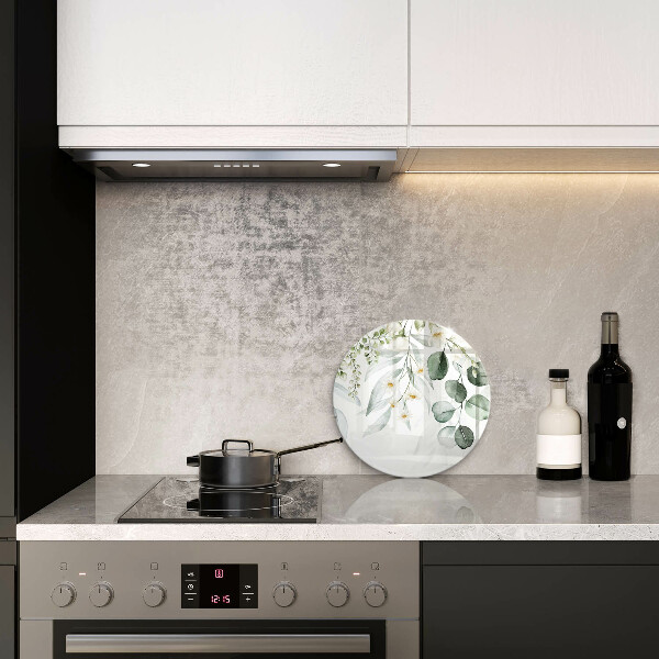 Glas Herdabdeckplatte Aquarellpflanzen