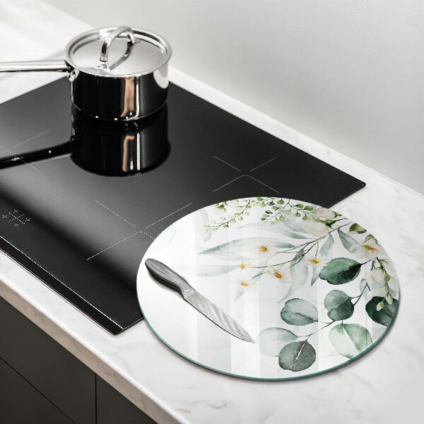 Glas Herdabdeckplatte Aquarellpflanzen