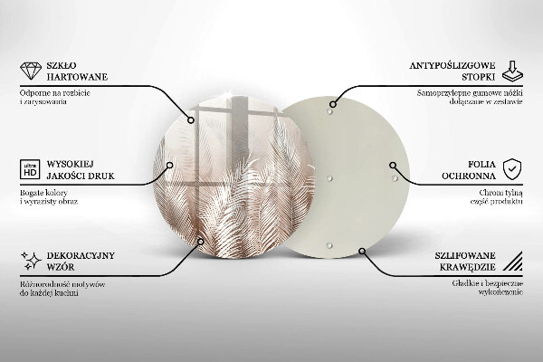 Glas Herdabdeckplatte Boho-Vegetationsblätter