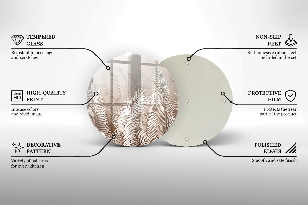 Glas Herdabdeckplatte Boho-Vegetationsblätter