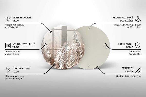 Glas Herdabdeckplatte Boho-Vegetationsblätter