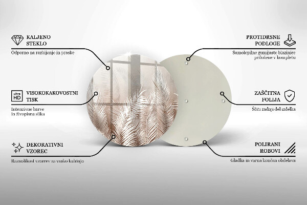 Glas Herdabdeckplatte Boho-Vegetationsblätter