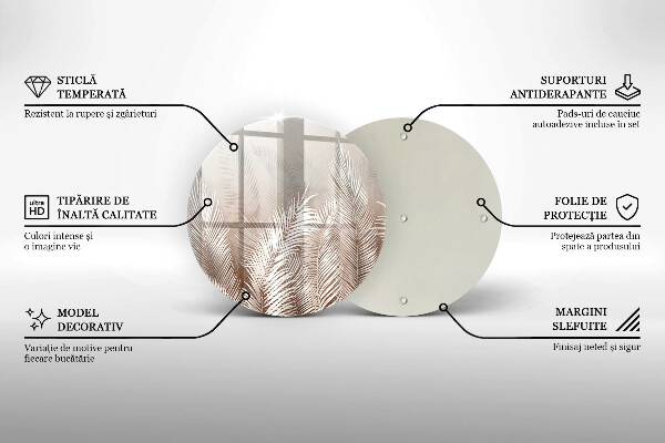 Glas Herdabdeckplatte Boho-Vegetationsblätter